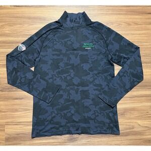 UNRL North Dakota Hockey Mens Rival Camo Quarter Zip Pullover Navy Black Sz M